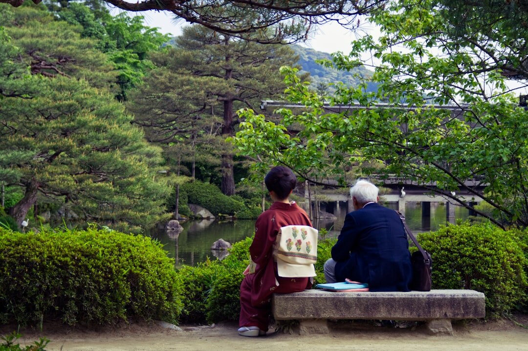 elderly woman in garden sharing story